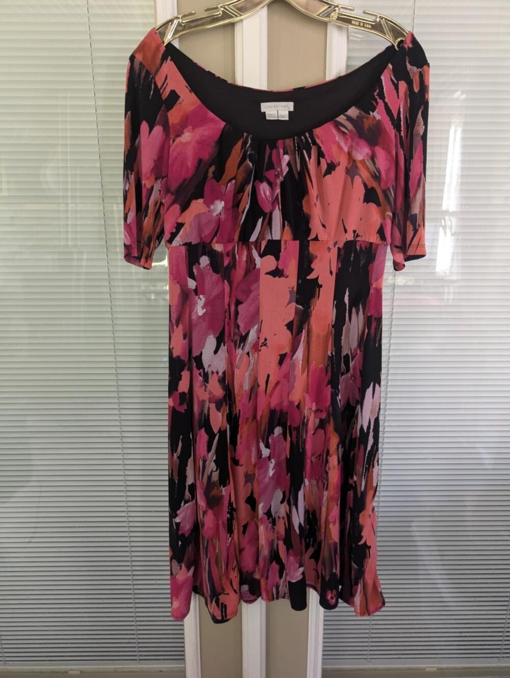 LONDON TIMES Midi Floral Dress Size 10 Pink Spring Business Work Wedding